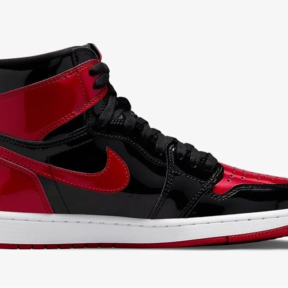 Nike Air Jordan 1 Retro High Patent Leather Bred  Black Red Size 14 555088-063 main image 9